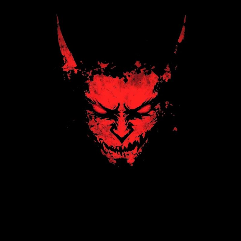 Horror Halloween Kostüm Rotes Dämonisches Gesicht