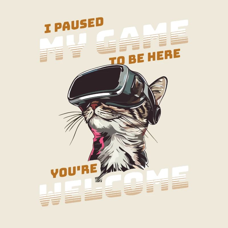I just paused my game to be here - Katze mit VR