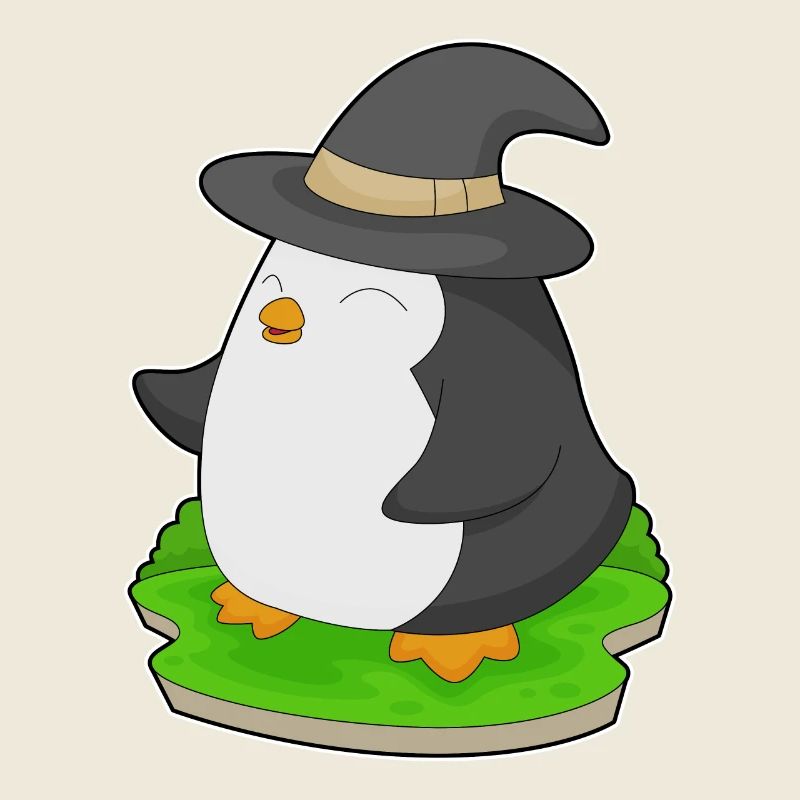 Pinguin Halloween Hexe