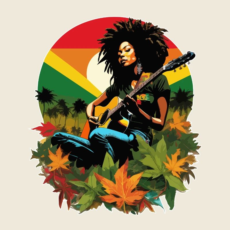 Guitariste de reggae rastafari