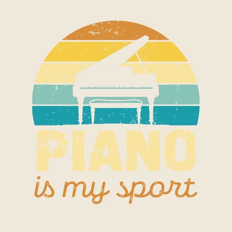 Le piano est mon sport design rétro