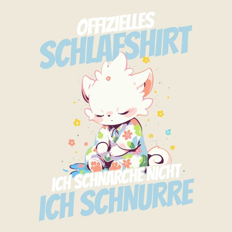 Chemise de nuit officielle - Chat en pyjama fleuri