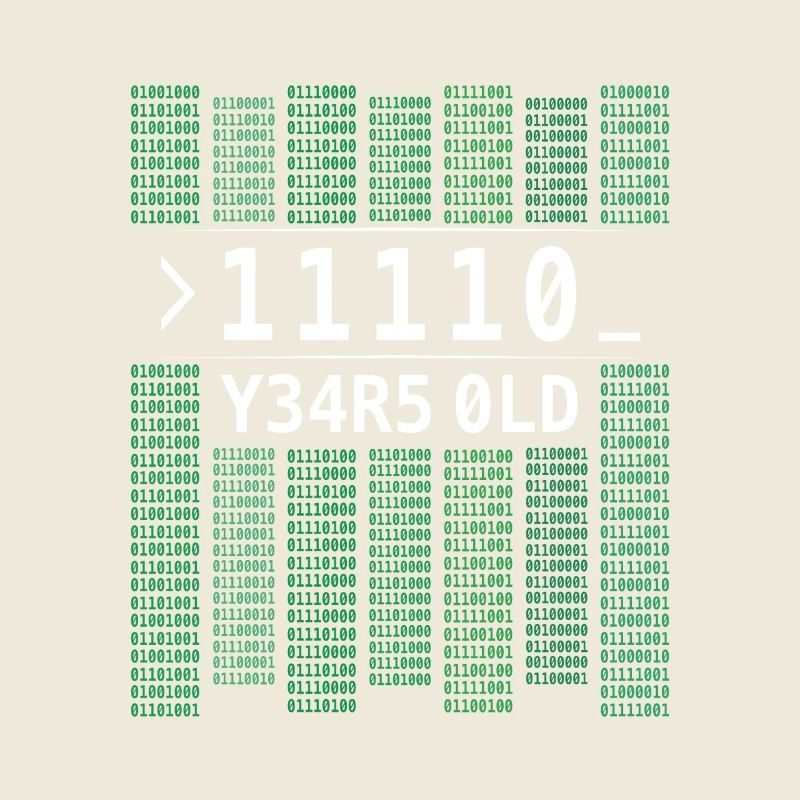 11110 JAHRE ALT COMPUTER BINÄRCODE 30. GEBURTSTAG