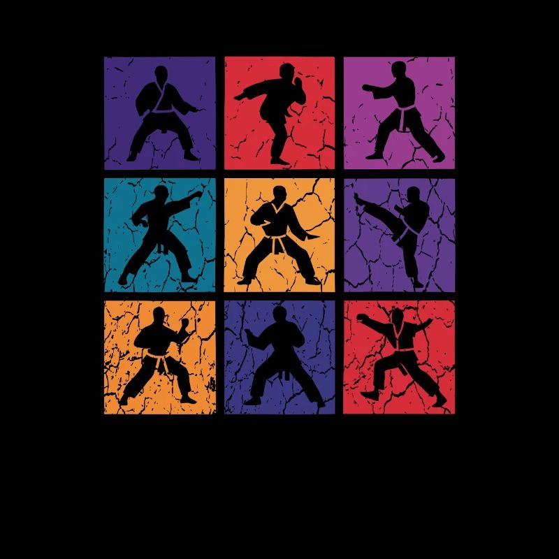 Karate Pop Art – 9 Kämpfer Retro