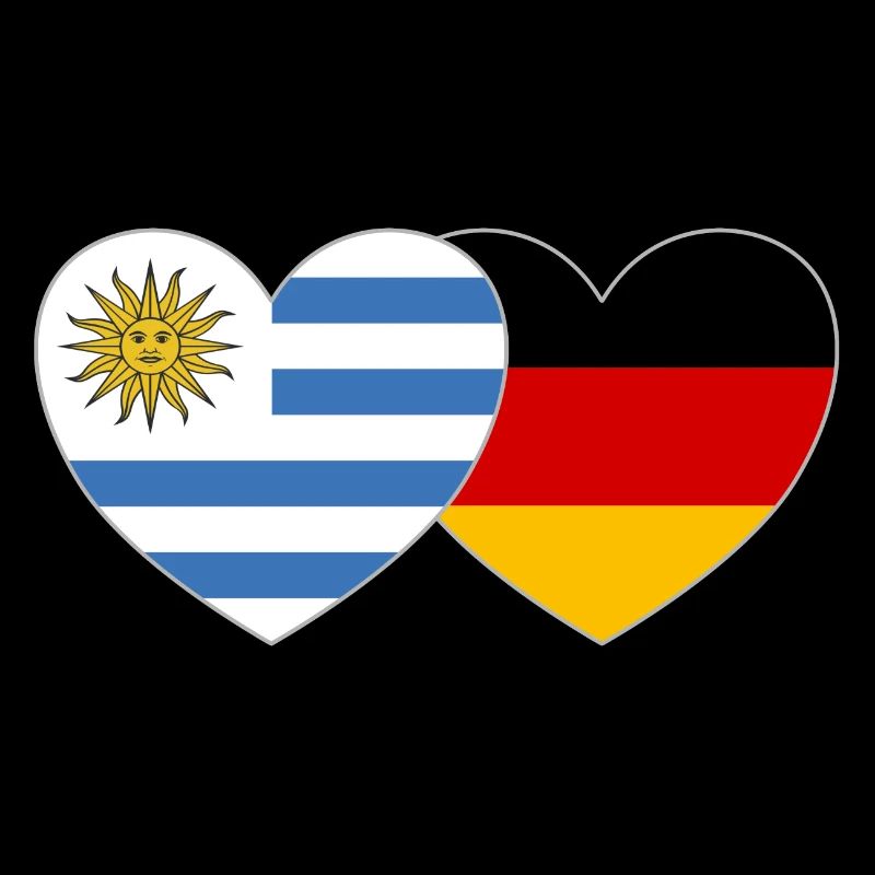 Uruguay Germany Flag Heart