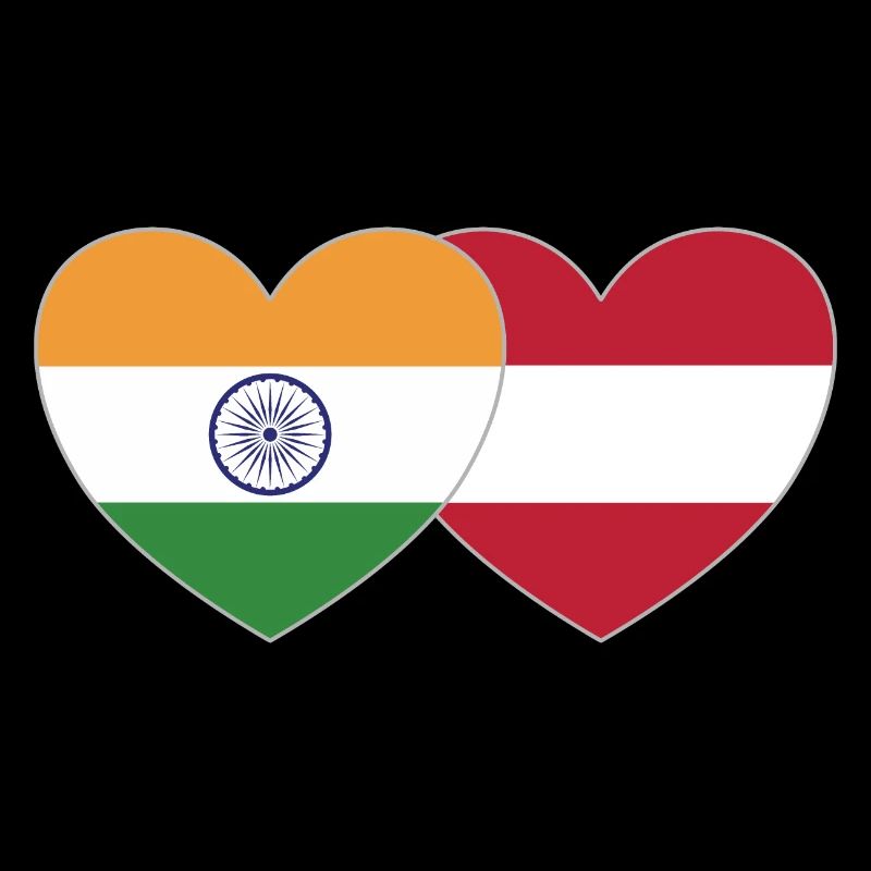 Inde Autriche Drapeau Coeur