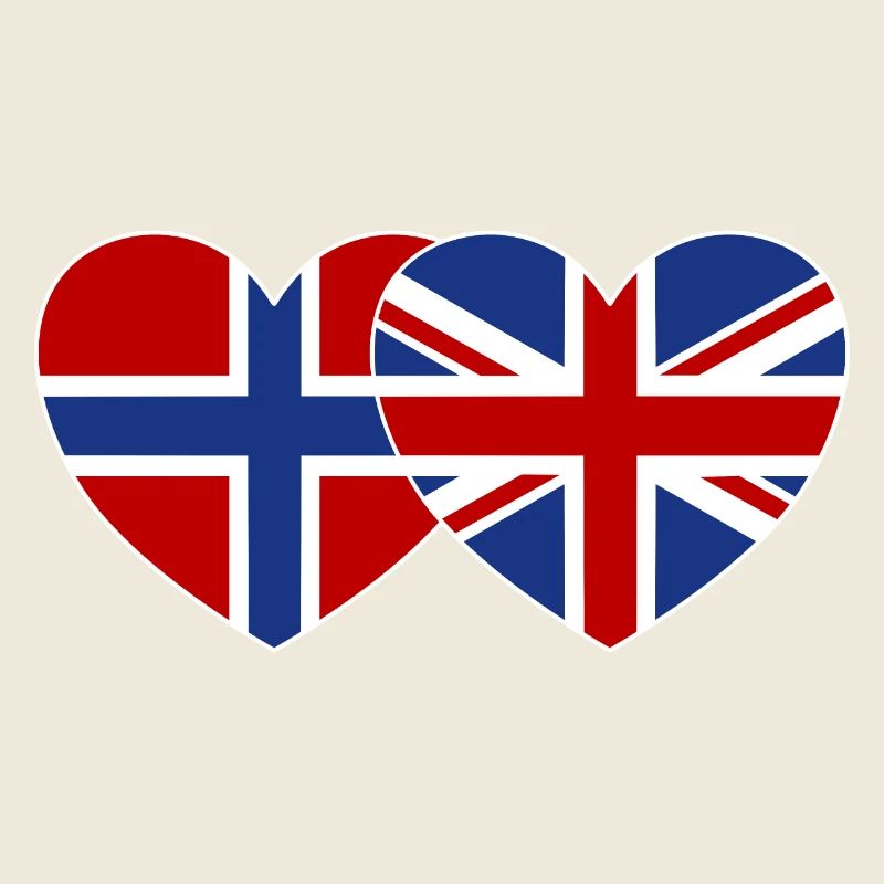 Norvège Angleterre Flag Heart