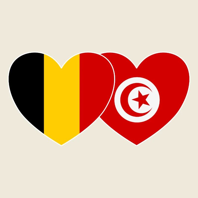 Belgien Tunesien Flagge Herz