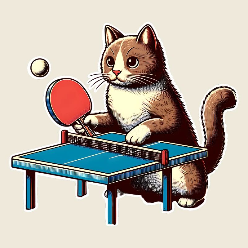 Table tennis cat