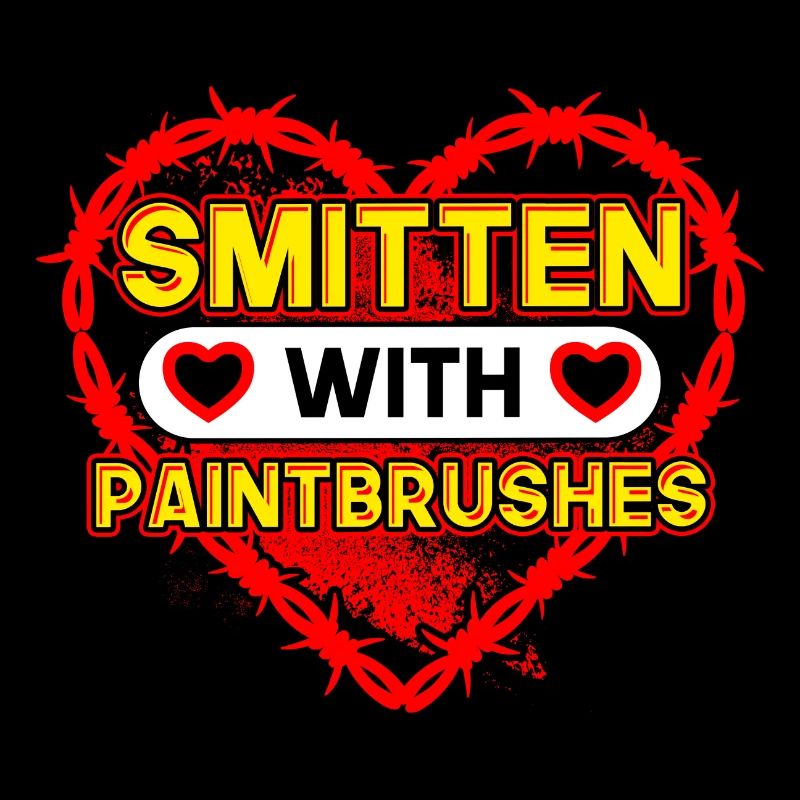Smitten With Paintbrushes Art Lover's Emblem