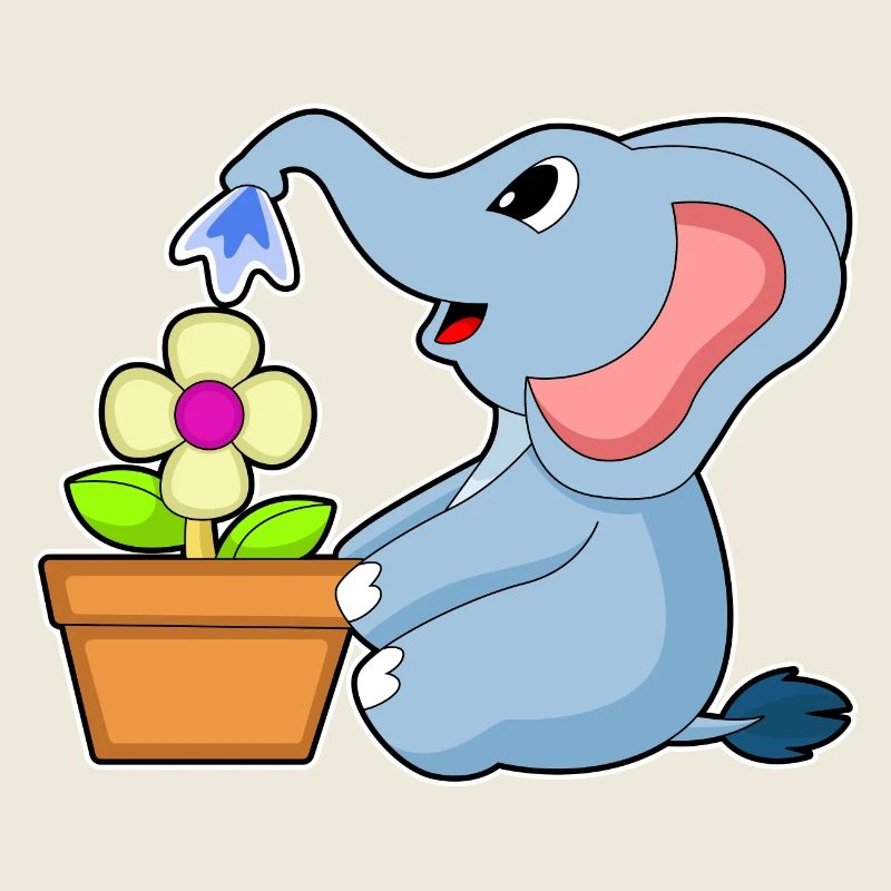 Elefant Blumentopf Blume