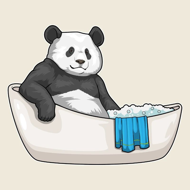 Panda Bathing Bathtub