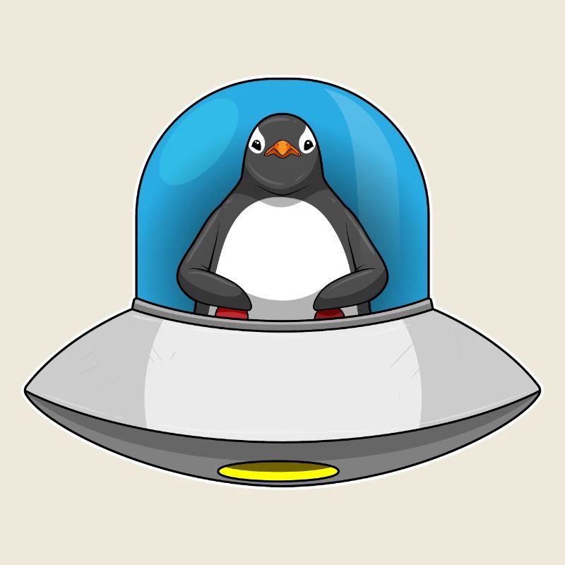 Penguin Spaceship Space