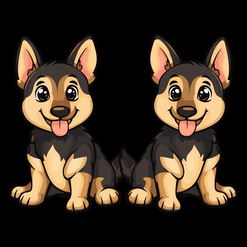Bande dessinée de chien de berger allemand