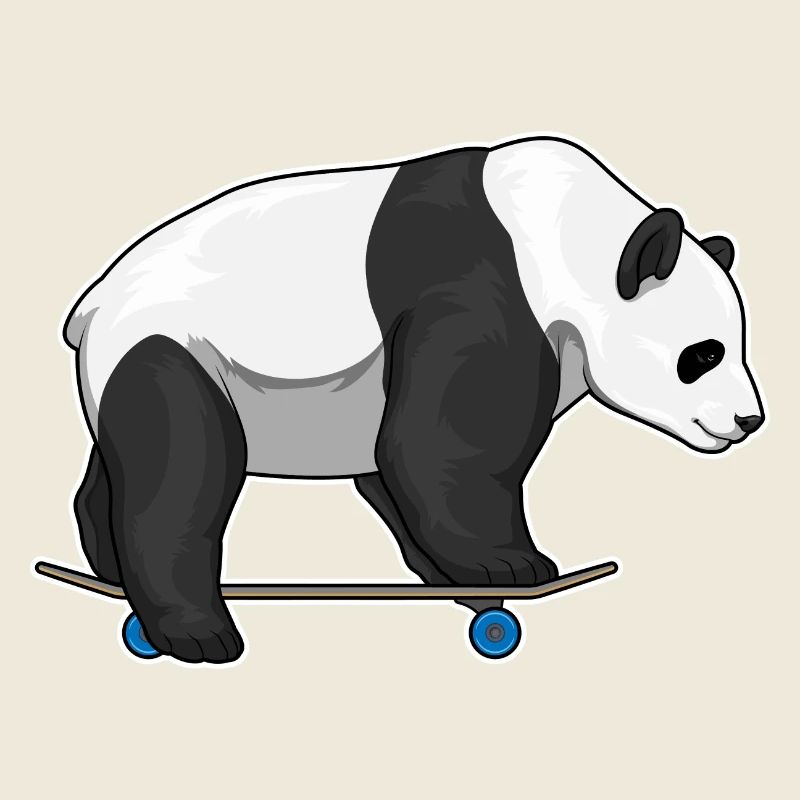 Panda Skater Skateboard