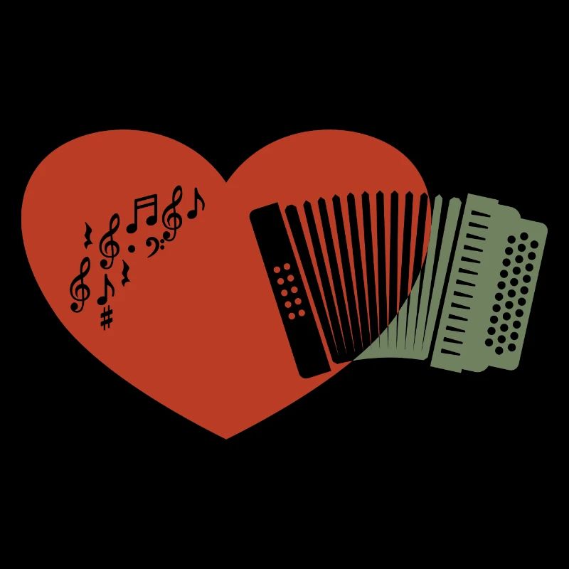 Cœur d’accordéon avec des notes de musique styrie