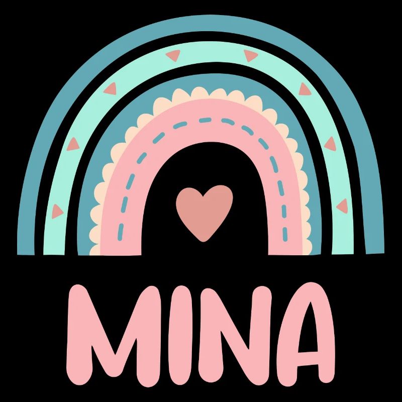 Mina Name Regenbogen Baby
