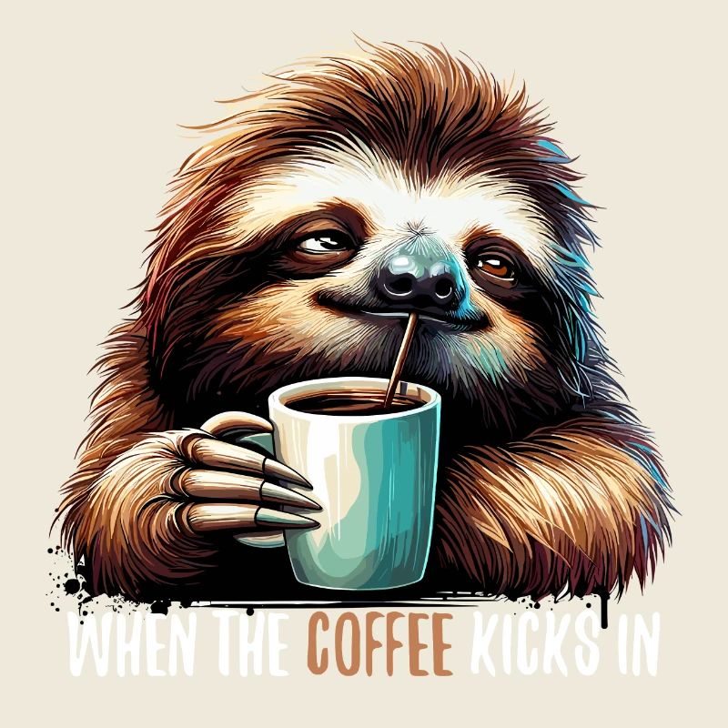 Faultier Kaffee kickt Geschenk