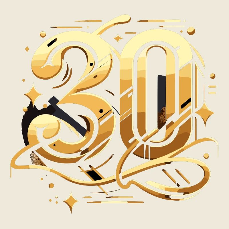 30 Jahre Gold Graffiti 30. Geburtstag Geschenk