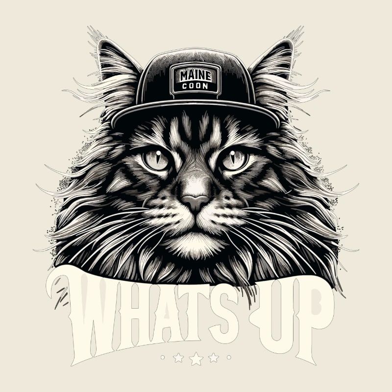 Maine Coon Katze cool Was geht ab Geschenk