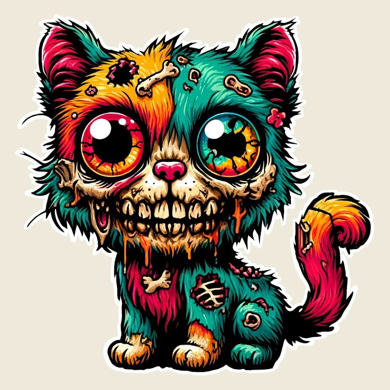 Zombie Chat Monstre Halloween