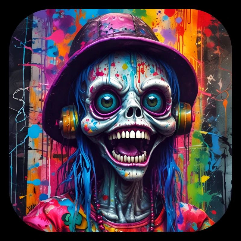 Crâne cool dans le style graffiti