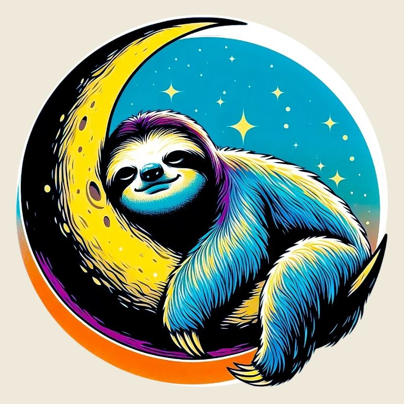 Sloth sleeps on the Moon