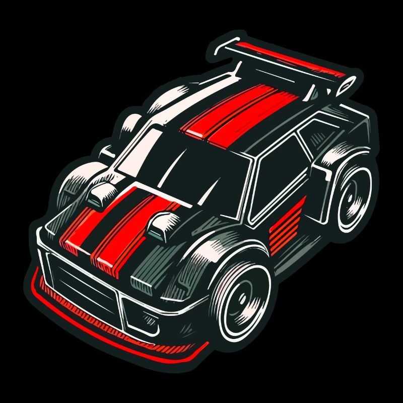 Rot-Schwarzes Spielzeugauto Modellauto