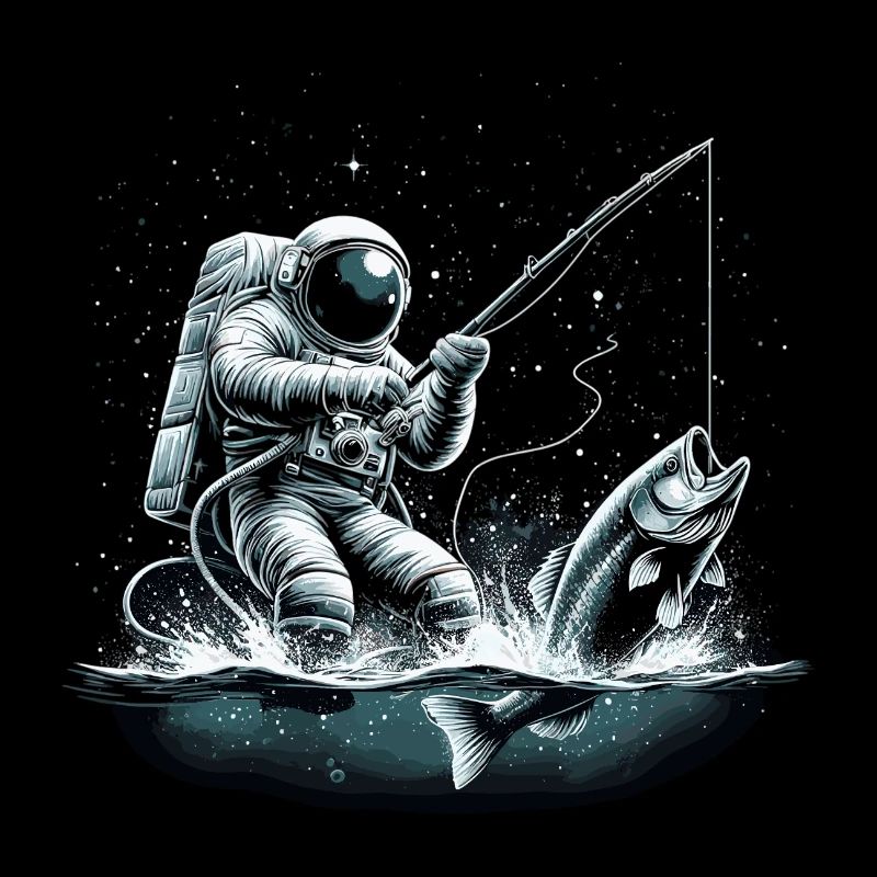 Astronaute Pêche Pêcheur Poisson Cadeau