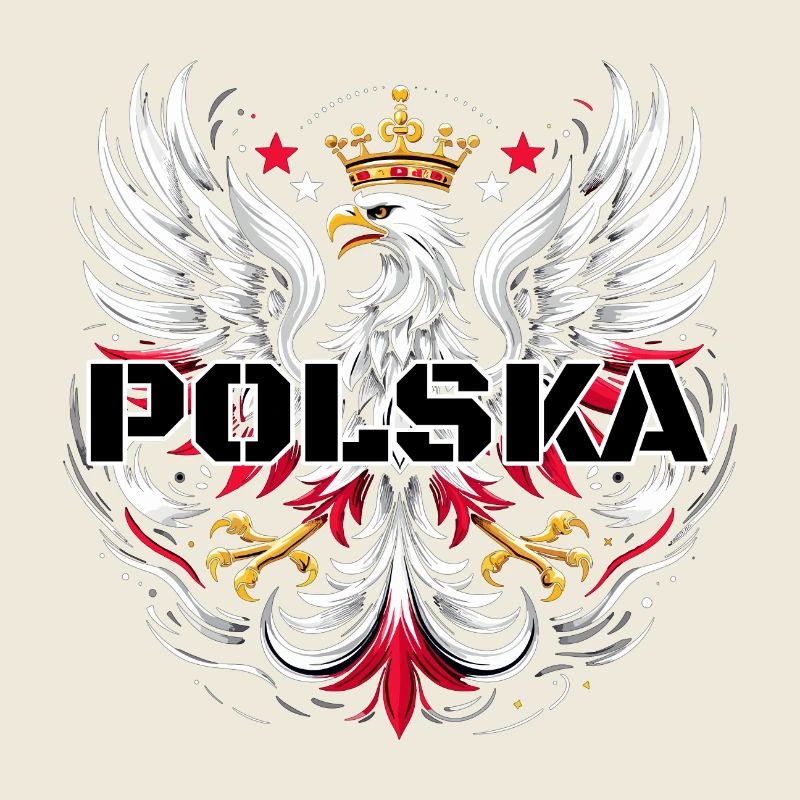 Poland Polska Polish Red White Eagle Crown