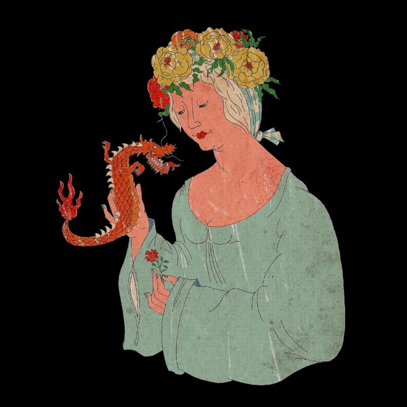 Blumenfee mit verliebtem Drachen