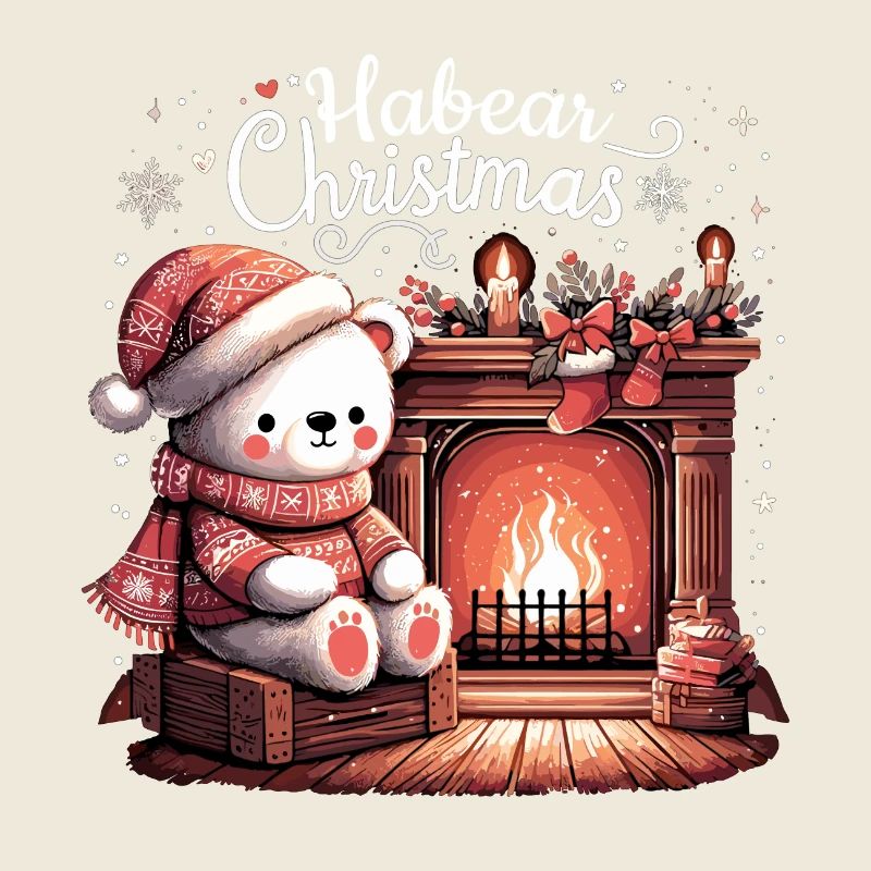 Cadeau de cheminée de Noël ours polaire