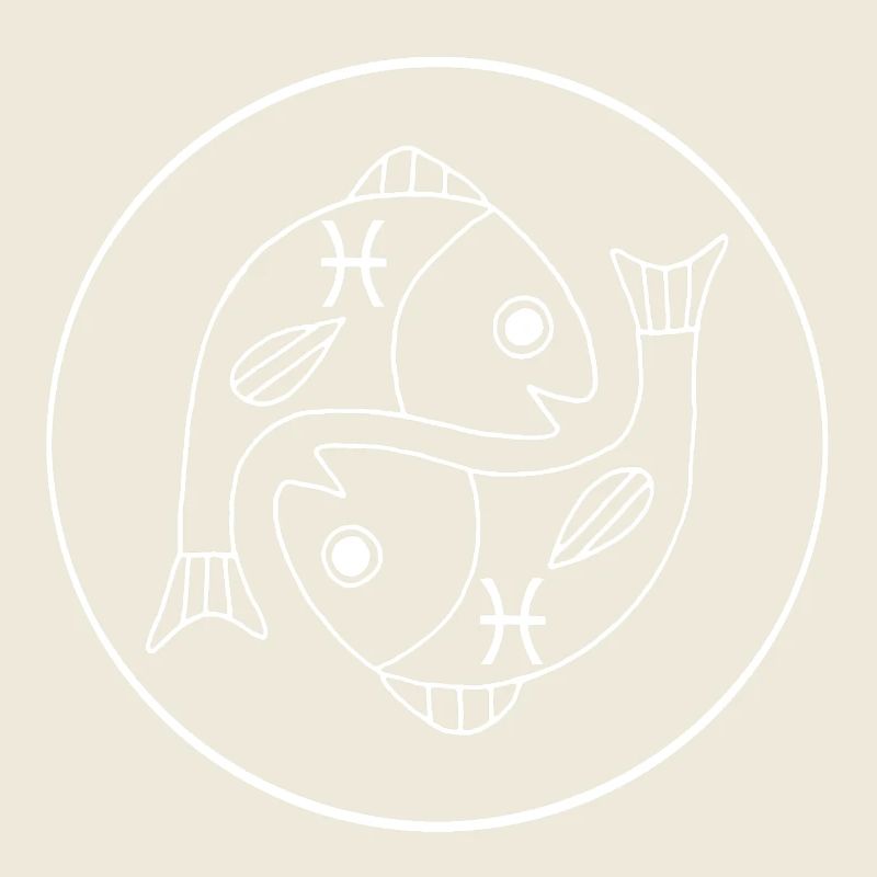Signe du zodiaque poisson (blanc)