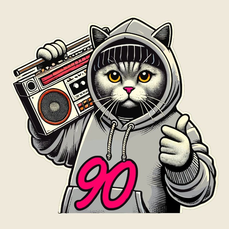 90 Ghetto Blaster British Shorthair Cat Gift
