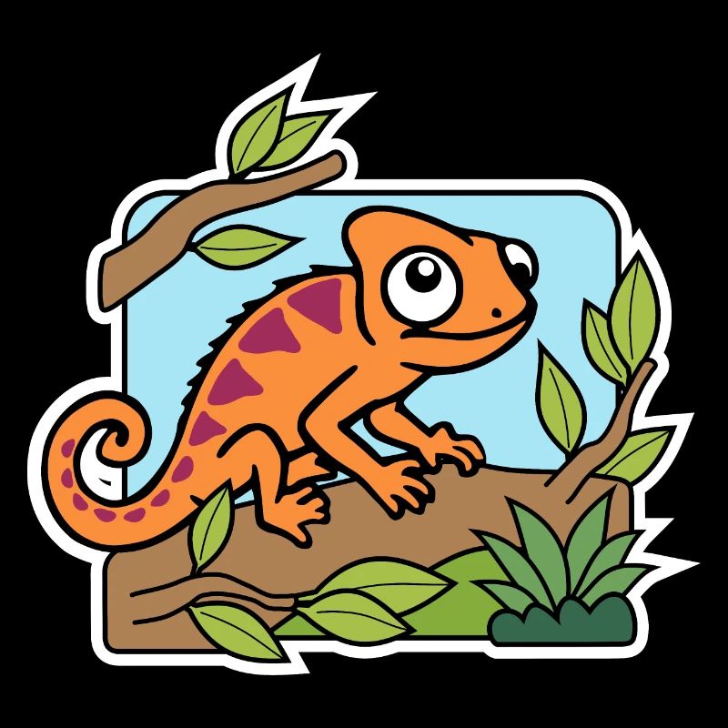 The cute little chameleon has everything in view!