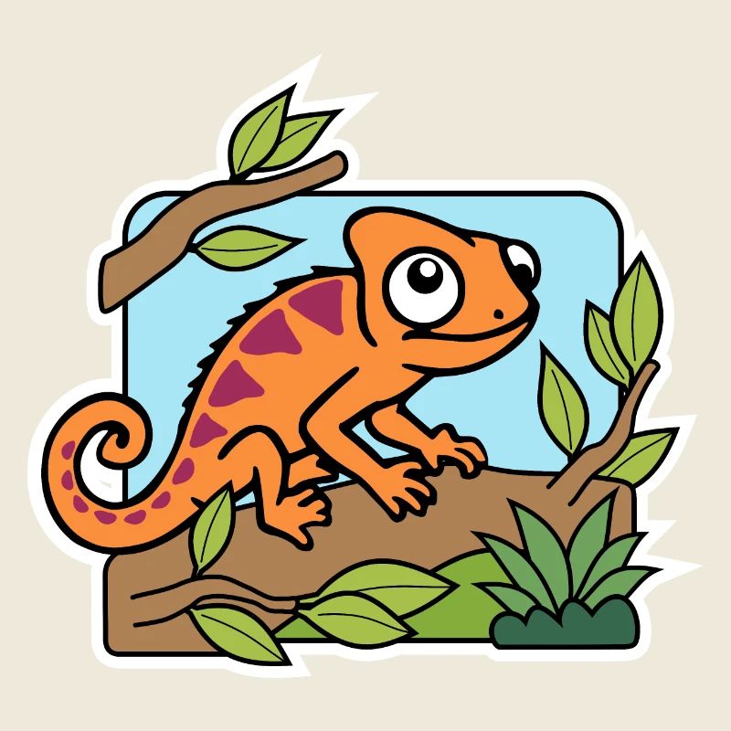 Le mignon petit caméléon a tout en vue !