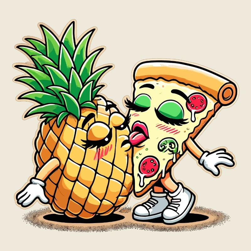 Pizza Hawaii Baiser Relation d’amour Drôle Cadeau