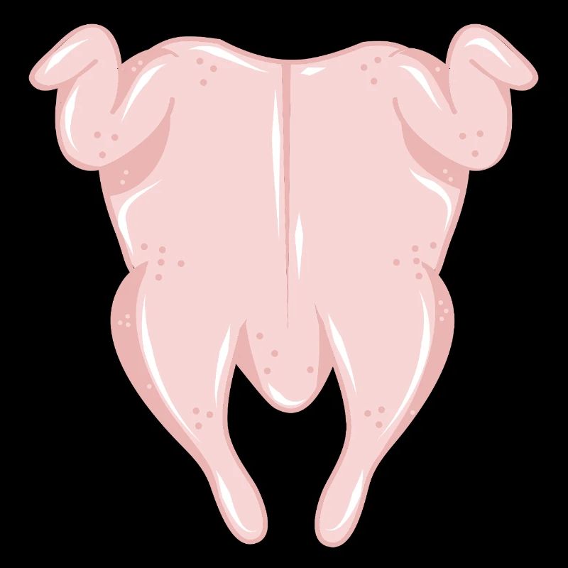Rohes Brathähnchen – humorvolle Küchenillustration