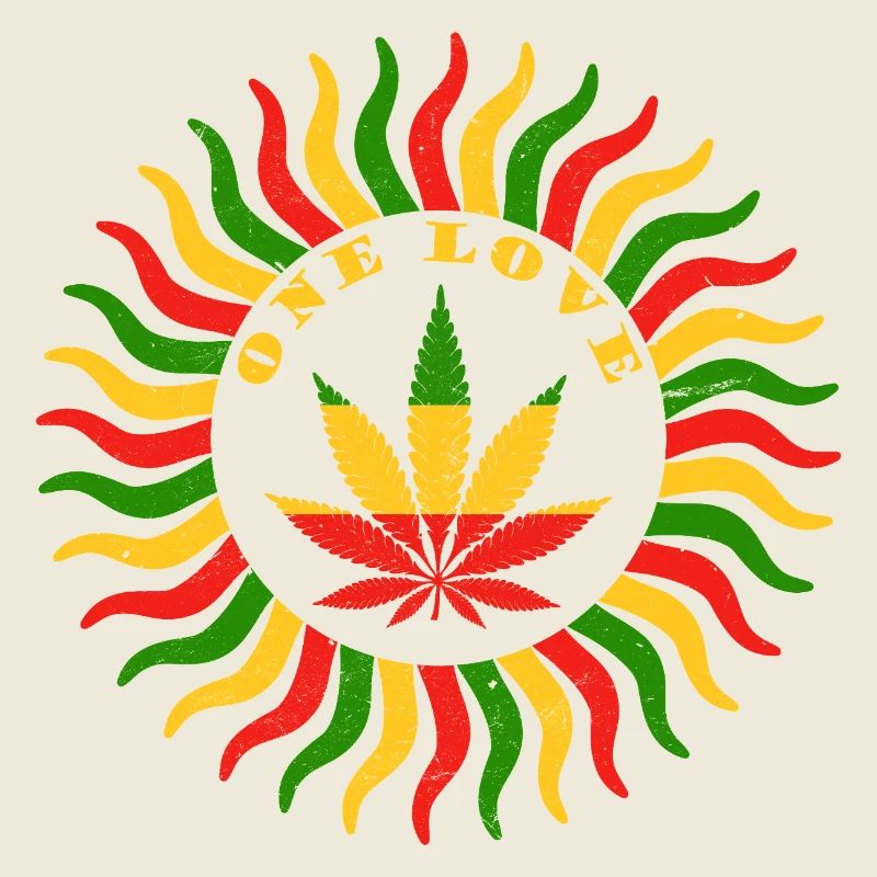 Vibrant Cannabis Love Emblem