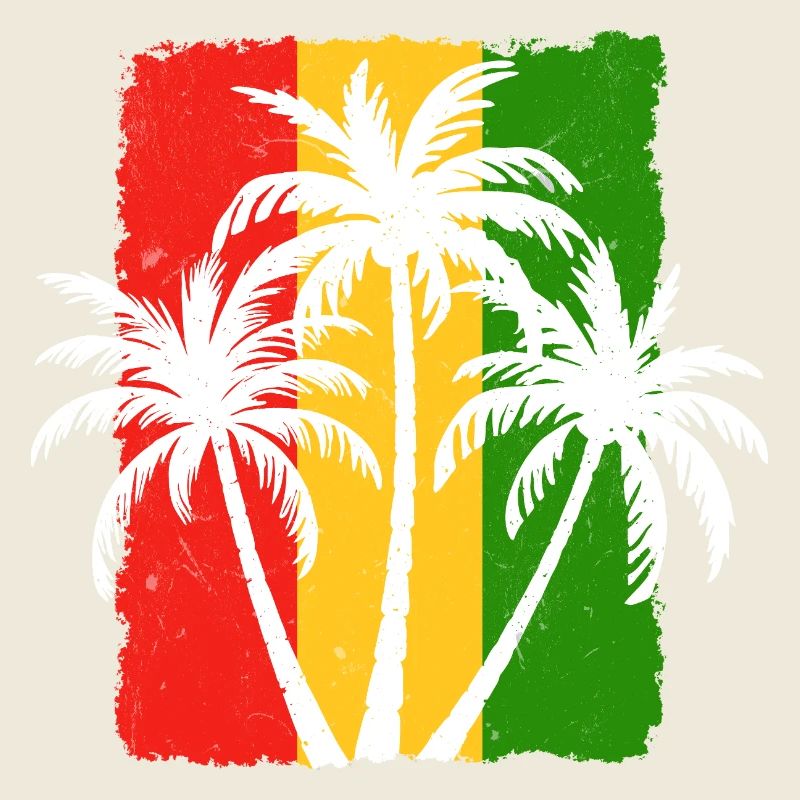 Tropical Sunset Palm Silhouette