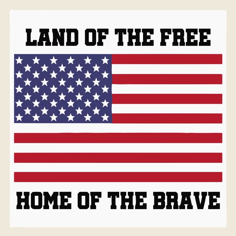 Patriotic American Flag with Bold Text