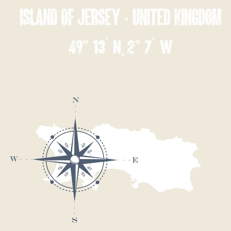 Carte de l’île de Jersey Coordonnées Boussole