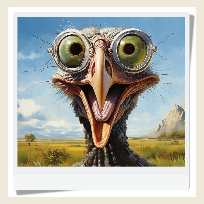 Exzentrischer Vogel mit Brillengläsern