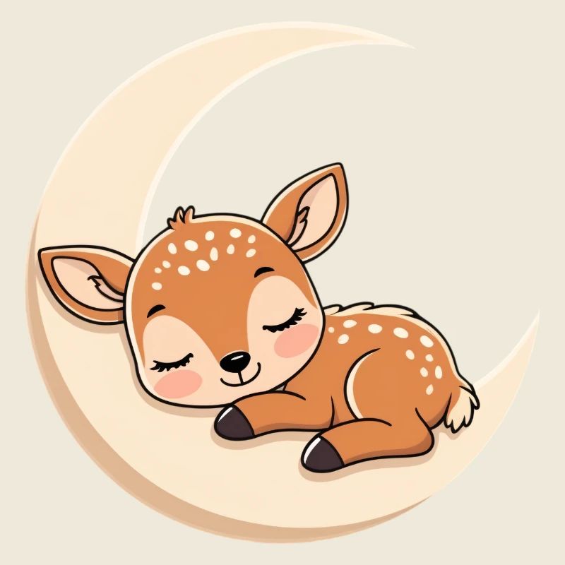 Moon Rest Fawn Sleeping