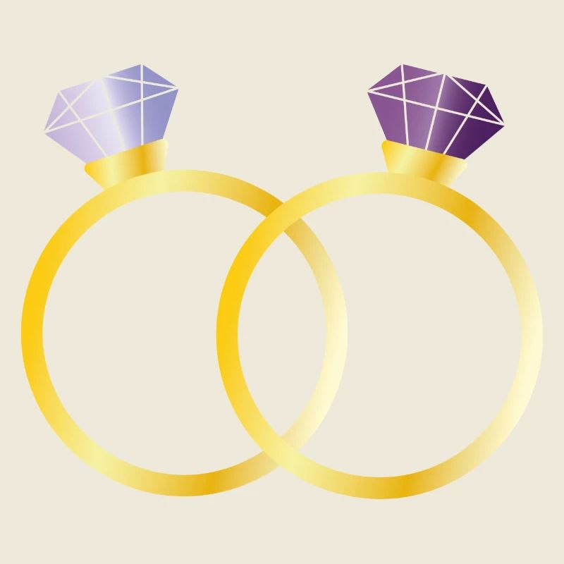 Deux bagues avec diamants violets