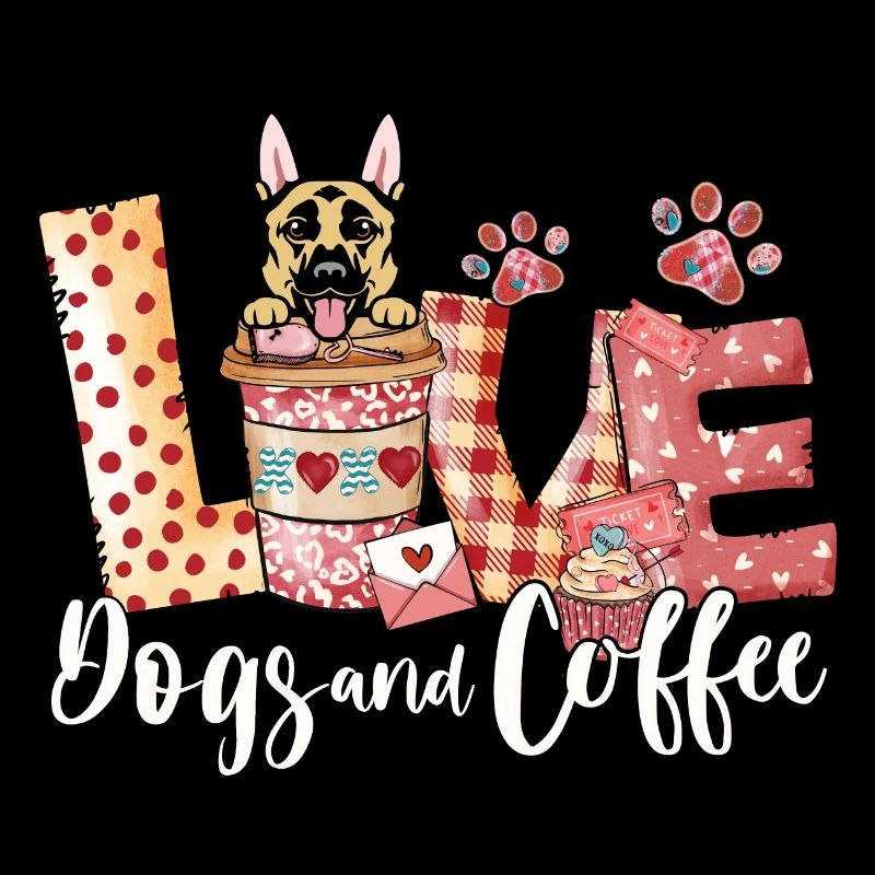 Belgian Malinois Dog Coffee Lover Dog Mom Valentin