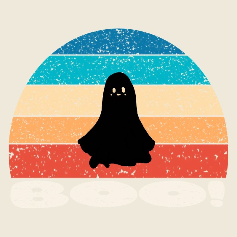Retro vintage Sunset Halloween Ghost