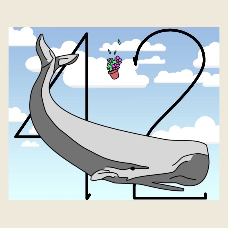 H2G2 Fan Art. Sperm whale and petunia falling. 42