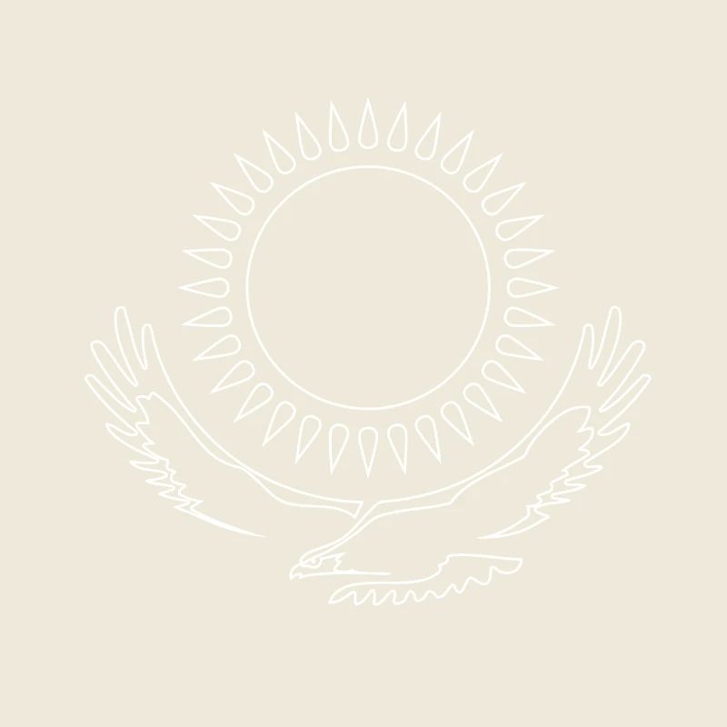 Drapeau du Kazakhstan - Aigle de la steppe - ligne blanche