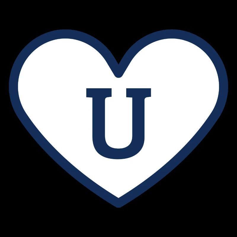 Letter u heart sport trend blue - gift idea